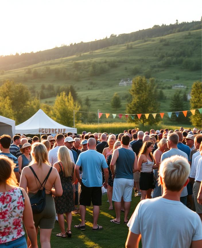 Utendørs festivalstemning